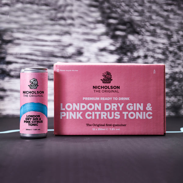 Nicholson London Dry Gin & Pink Citrus Tonic Case